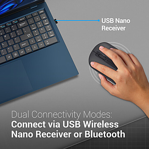 Zebronics MS Wireless Optical Mouse - Pulse Black, 1 pc  