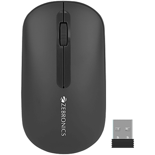 Zebronics MS Wireless Optical Mouse - Pulse Black, 1 pc  