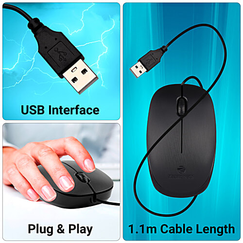 Zebronics MS Optical USB Mouse - Power, 1 pc  