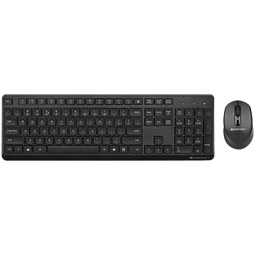 Zebronics KB Combo Wireless Keyboard & Mouse - Companion 200 Black, 2 pcs