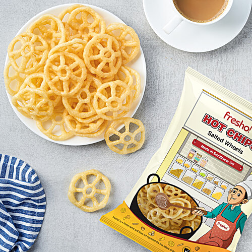 fresho! Hot Chips - Salted Fryums, Wheels, 50 g