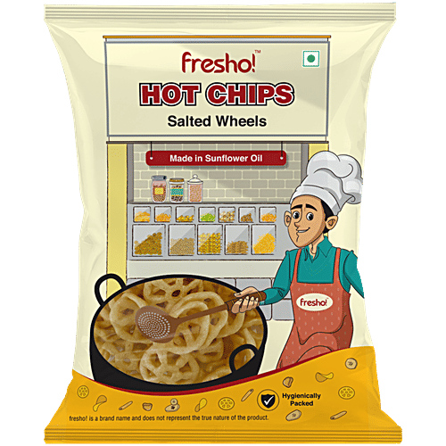 fresho! Hot Chips - Salted Fryums, Wheels, 50 g