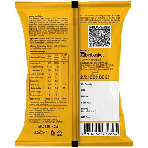 fresho! Hot Chips - Gold Finger, Fryums, 60 g