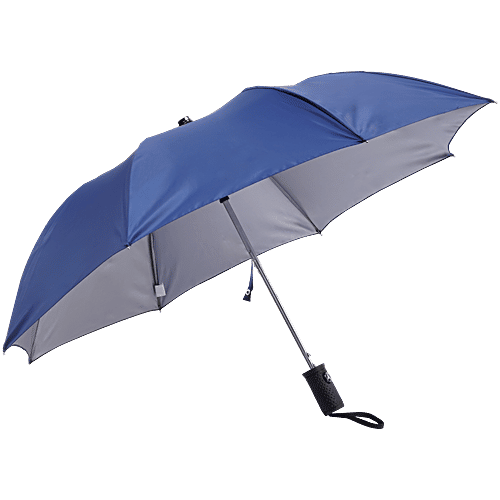 bb home 2 Fold Auto-Open Umbrella - With Fabric Cover, Navy Blue, UV Protection Coating, 1 pc