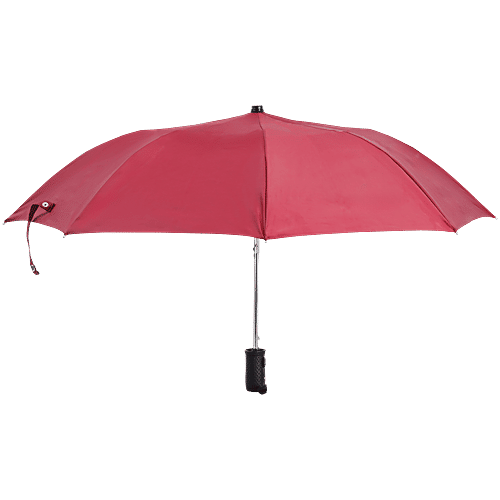 bb home 2 Fold Auto-Open Umbrella - With Fabric Cover, Maroon, UV Protection Coating, 1 pc