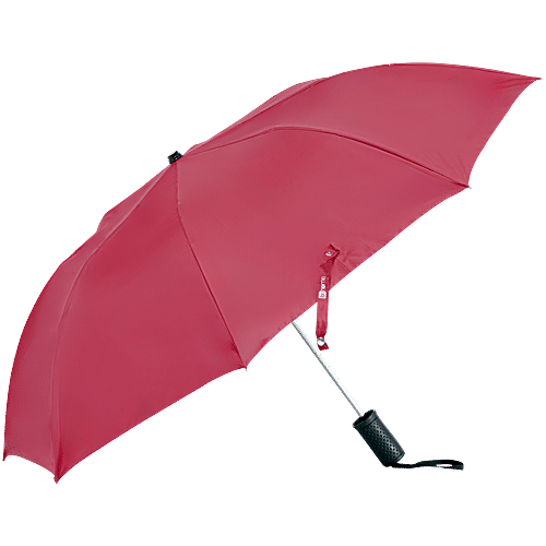 bb home 2 Fold Auto-Open Umbrella - With Fabric Cover, Maroon, UV Protection Coating, 1 pc