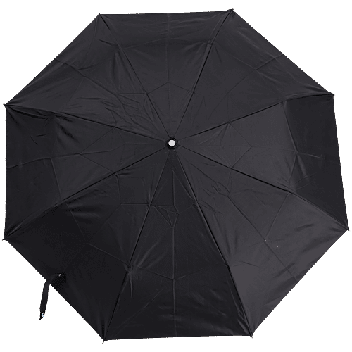 bb home 3 Fold Umbrella - With Fabric Cover, Black, UV Protection Coating, 1 pc  