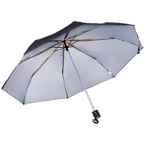 bb home 3 Fold Umbrella - With Fabric Cover, Black, UV Protection Coating, 1 pc  