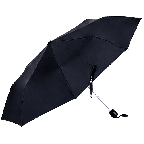 bb home 3 Fold Umbrella - With Fabric Cover, Black, UV Protection Coating, 1 pc  