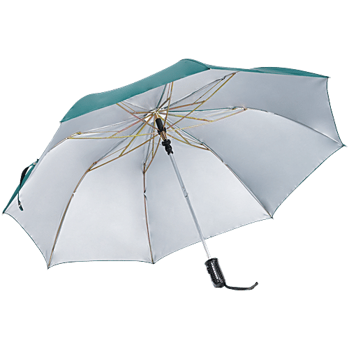 bb home 2 Fold Auto-Open Umbrella - With Fabric Cover, Green, UV Protection Coating, Large, 1 pc