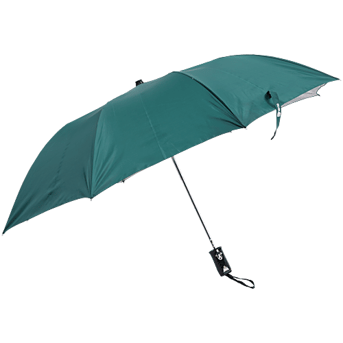 bb home 2 Fold Auto-Open Umbrella - With Fabric Cover, Green, UV Protection Coating, Large, 1 pc