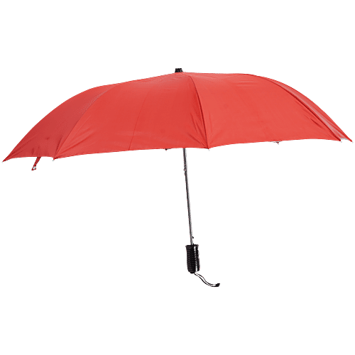 bb home 2 Fold Auto-Open Umbrella - With Fabric Cover, Red, UV Protection Coating, Large, 1 pc