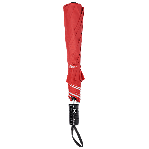 bb home 2 Fold Auto-Open Umbrella - With Fabric Cover, Red, UV Protection Coating, Large, 1 pc