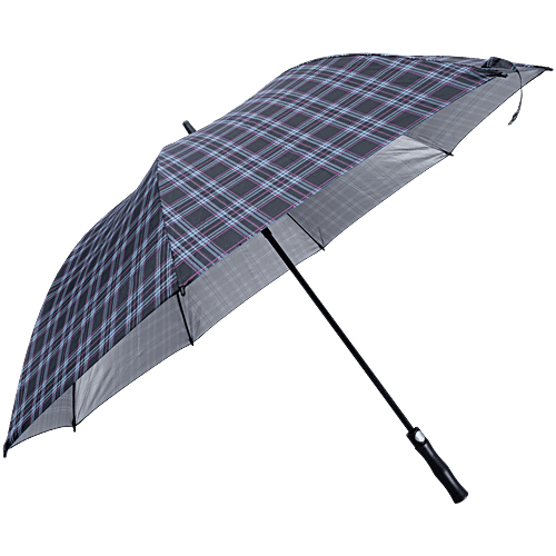 bb home Full Size Straight Umbrella - With Fabric Cover, Checks, UV Protection Coating, Large, Wide Coverage, 1 pc  