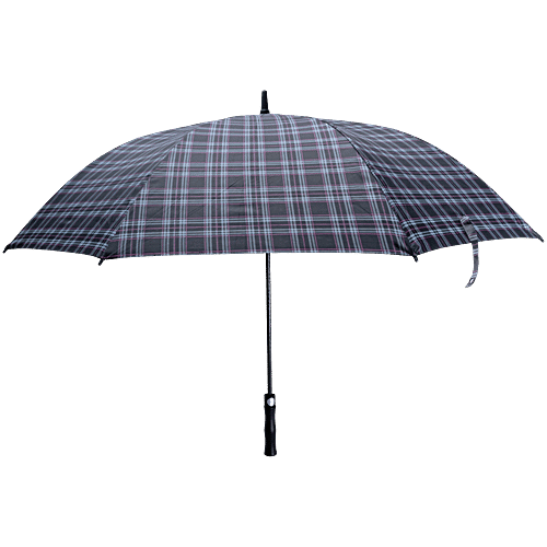 bb home Full Size Straight Umbrella - With Fabric Cover, Checks, UV Protection Coating, Large, Wide Coverage, 1 pc  
