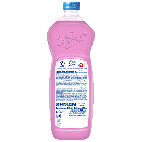 Lizol Shakti Disinfectant Floor Cleaner - Rose Fresh With Pine Oil, 900 ml 2X Cleaning Germ Kill