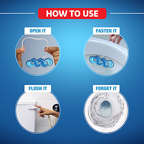 Harpic Atlantic Burst, Power Fresh 6 Toilet Cleaner Rim Block - Lasts Up To 300 Flushes, 35 g  Dirt Removal, Shiny Clean, Anti Limescale, Pleasant Fragrance, Active Foaming Action