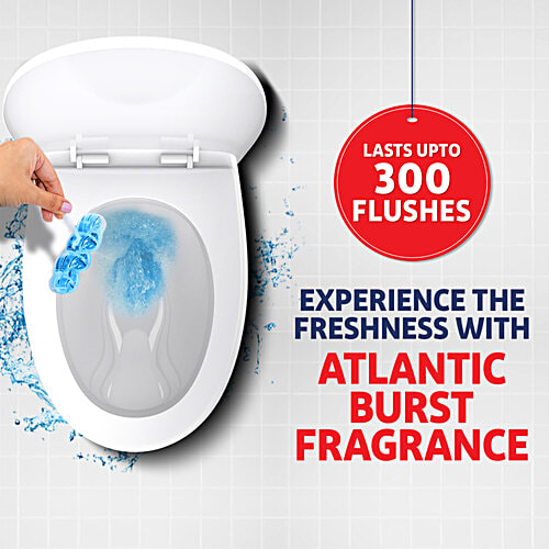 Harpic Atlantic Burst, Power Fresh 6 Toilet Cleaner Rim Block - Lasts Up To 300 Flushes, 35 g  Dirt Removal, Shiny Clean, Anti Limescale, Pleasant Fragrance, Active Foaming Action