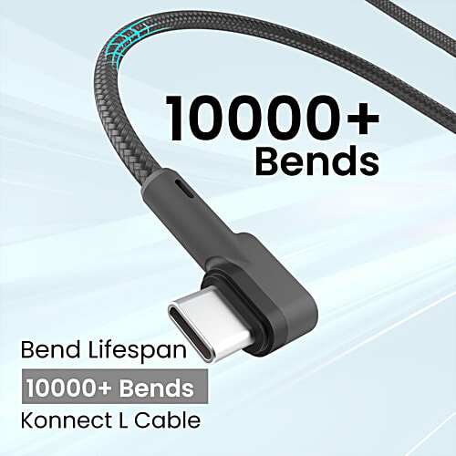 Portronics Konnect L POR-1081 Type-C Cable With Charge & Sync Function - 1.2 m, Grey, 1 pc 3A Fast Charging, For All Type-C Devices, 480 Mbps Data Transfer