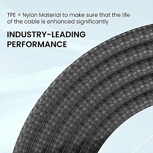 Portronics Konnect L POR-1081 Type-C Cable With Charge & Sync Function - 1.2 m, Grey, 1 pc 3A Fast Charging, For All Type-C Devices, 480 Mbps Data Transfer