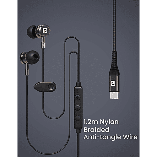 Portronics Conch Tune C Wired Earphones With Type C Connector, 1 pc  