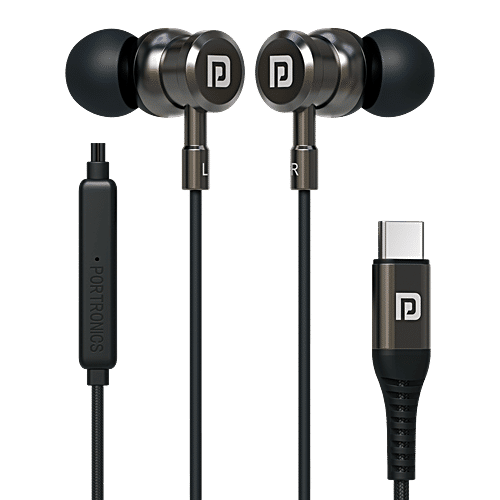 Portronics Conch Tune C Wired Earphones With Type C Connector, 1 pc  
