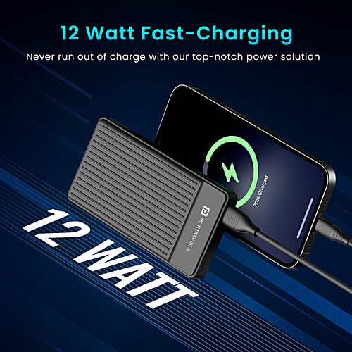 Portronics Luxcell B12 Ultra Slim Power Bank 10,000mAh, 1 pc  Luxcell B12 with Micro & Type C input