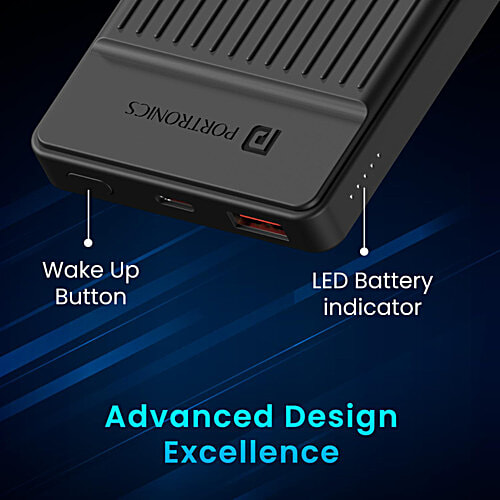 Portronics Luxcell B12 Ultra Slim Power Bank 10,000mAh, 1 pc  Luxcell B12 with Micro & Type C input