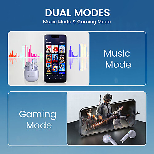 Portronics Harmonics Twins S12 Smart TWS Earbuds - Purple, 1 pc Music , Gaming mode, Playtime 24 Hours,