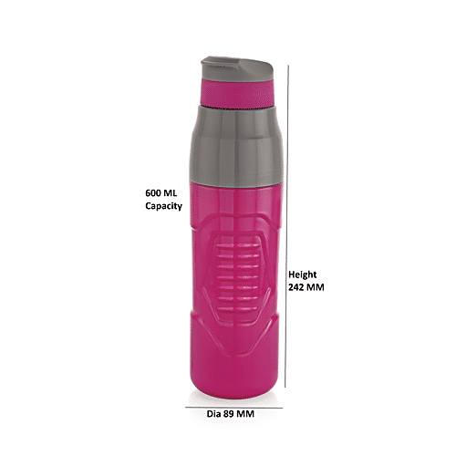 Nakoda Kids PU Insulated Water Bottle, Virtus, Pink, 600 ml  