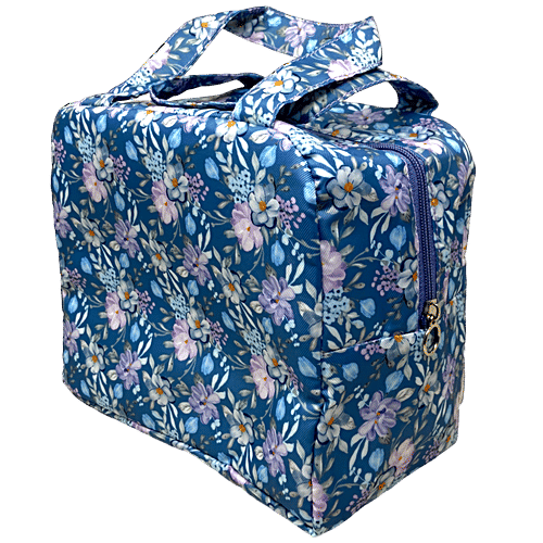 Hoom Lunch Bag - With Aluminium Insulation, Floral Print, Blue, 1 pc
