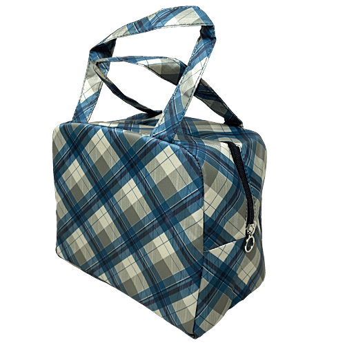 Hoom Lunch Bag - With Aluminium Insulation, Check Print, Blue, 1 pc