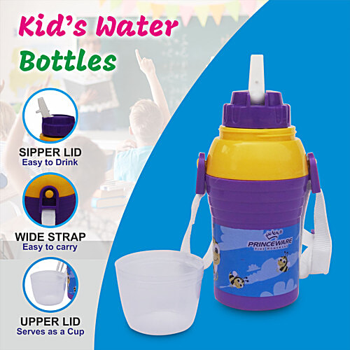 Princeware Lauren Plastic Insulated Kids Bottle - Violet, 450 ml  