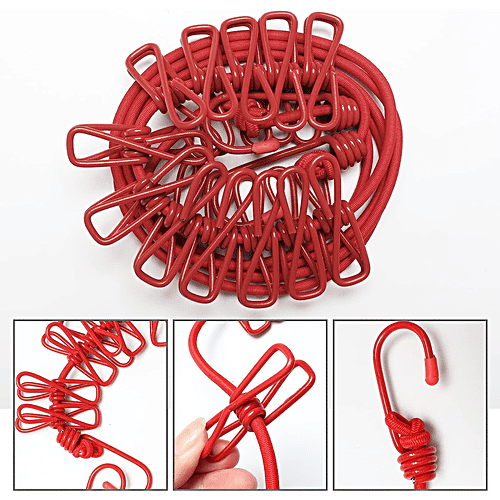 Swastik Stretchable Rope With Metal Clip - Assorted Colours, 1 pc