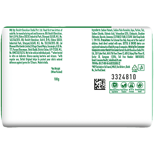 Dettol Original Bathing Soap Bar With 12 HR protective shield, 100 g  Germ Defence, Protects From 99.9% illness Causing Germs