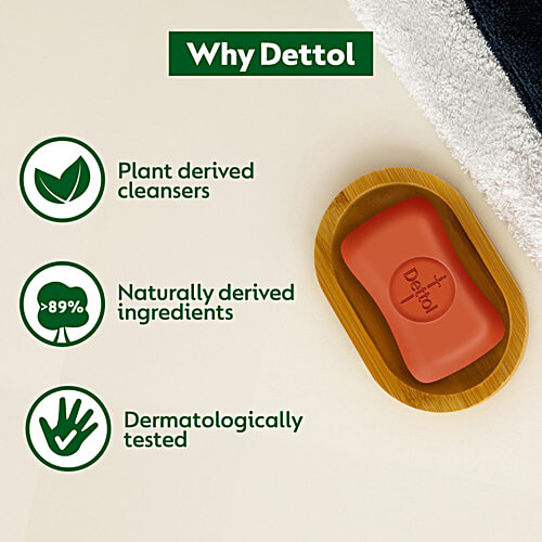 Dettol Original Bathing Soap Bar With 12 HR protective shield, 100 g  Germ Defence, Protects From 99.9% illness Causing Germs