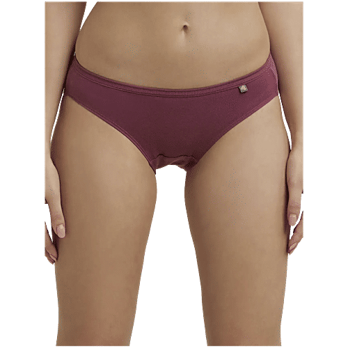 Jockey 1410 Women's Medium Coverage Super Combed Cotton Mid Waist Bikini With Concealed Waistband - Dark Assorted, 3 pcs (Size - L) 