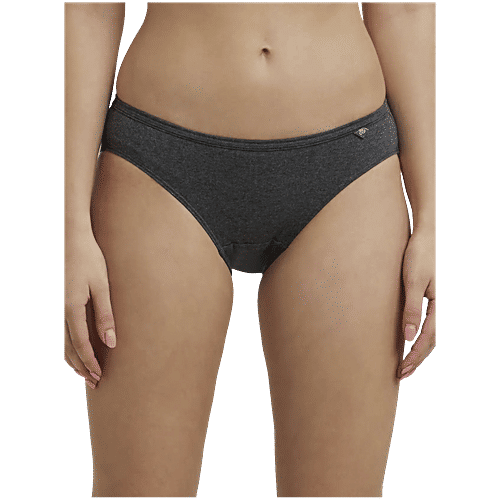 Jockey 1410 Women's Medium Coverage Super Combed Cotton Mid Waist Bikini With Concealed Waistband - Dark Assorted, 3 pcs (Size - L) 