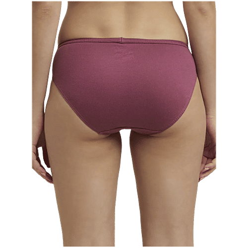 Jockey 1410 Women's Medium Coverage Super Combed Cotton Mid Waist Bikini With Concealed Waistband - Dark Assorted, 3 pcs (Size - L) 