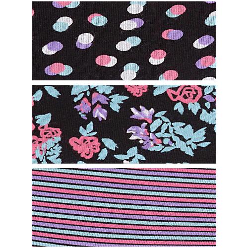 Jockey 1410 Women's Medium Coverage Super Combed Cotton Mid Waist Bikini With Concealed Waistband - Dark Prints, 3 pcs (Size - L) 