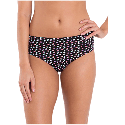 Jockey 1410 Women's Medium Coverage Super Combed Cotton Mid Waist Bikini With Concealed Waistband - Dark Prints, 3 pcs (Size - L) 