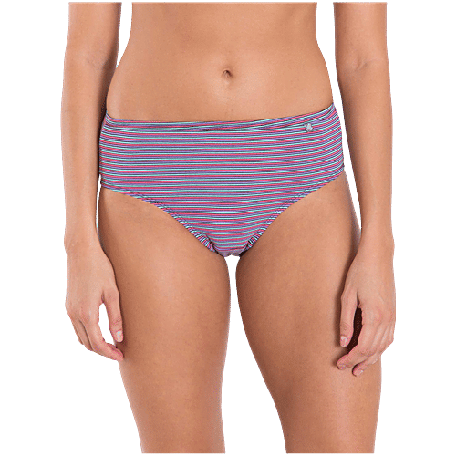 Jockey 1410 Women's Medium Coverage Super Combed Cotton Mid Waist Bikini With Concealed Waistband - Dark Prints, 3 pcs (Size - L) 