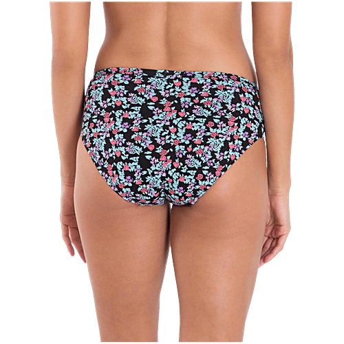Jockey 1410 Women's Medium Coverage Super Combed Cotton Mid Waist Bikini With Concealed Waistband - Dark Prints, 3 pcs (Size - L) 