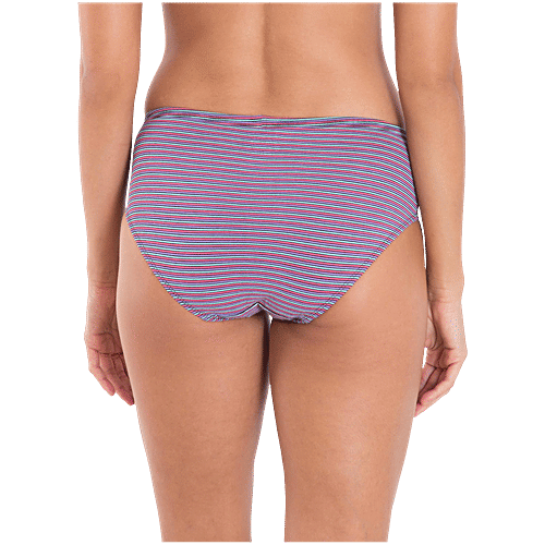 Jockey 1410 Women's Medium Coverage Super Combed Cotton Mid Waist Bikini With Concealed Waistband - Dark Prints, 3 pcs (Size - L) 