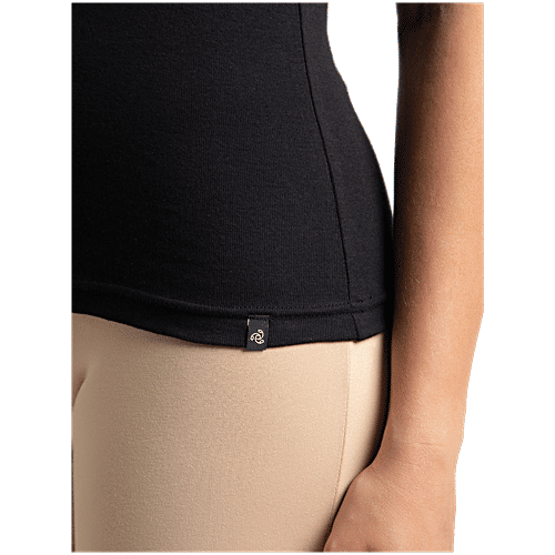 Jockey 1487 Women's Super-Combed Cotton Rib Camisole With Adjustable Straps & StayFresh Treatment - Black, 1 pc (Size - S) 