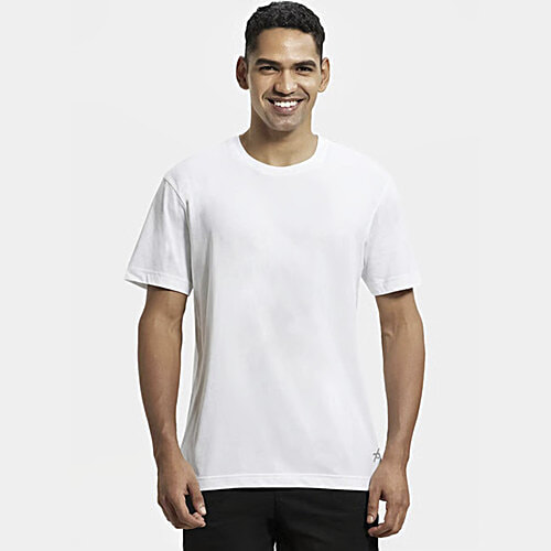 Jockey 2714 Men's Super Combed Cotton Rich Solid Round Neck Half Sleeve T-Shirt - White, 1 pc (Size - L) 