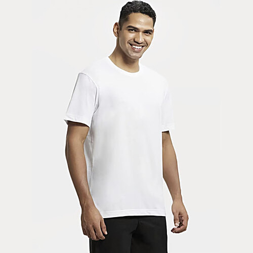 Jockey 2714 Men's Super Combed Cotton Rich Solid Round Neck Half Sleeve T-Shirt - White, 1 pc (Size - L) 