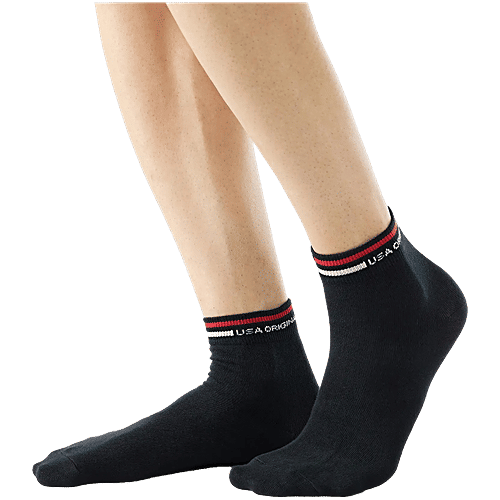 Jockey 7002 Men's Compact Cotton Stretch Ankle Length Socks With Stay Fresh Treatment - Black, 1 Pair (Free Size)