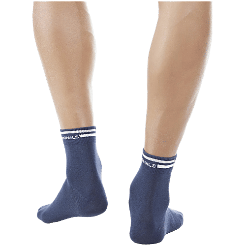 Jockey 7002 Men's Compact Cotton Stretch Ankle Length Socks With Stay Fresh Treatment - Navy, 1 Pair (Free Size) 