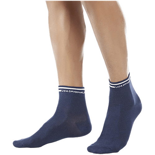 Jockey 7002 Men's Compact Cotton Stretch Ankle Length Socks With Stay Fresh Treatment - Navy, 1 Pair (Free Size) 